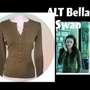 Tyler Boe Olive Henley Sweater